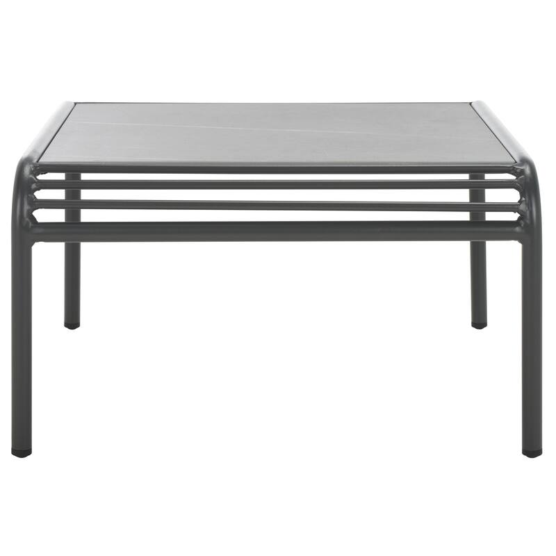 SAFAVIEH Outdoor Patio Furniture Core Sintered Stone Coffee Table, Fully Assembled - 26"W x 24"D x 17"H