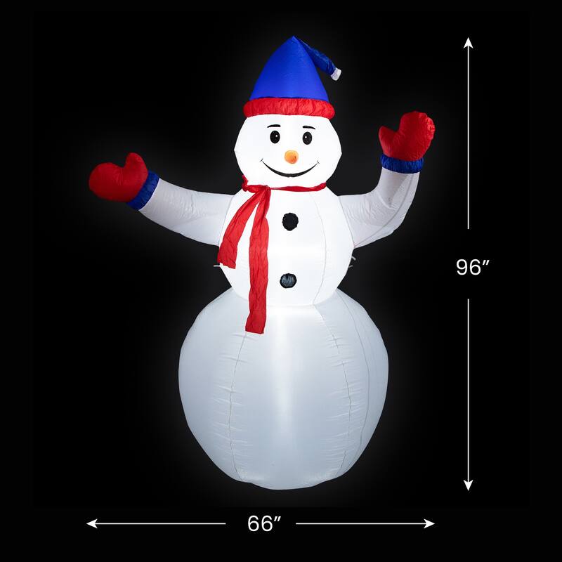 8' Animated Inflatable Lighted Standing Snowman Christmas Yard Decor