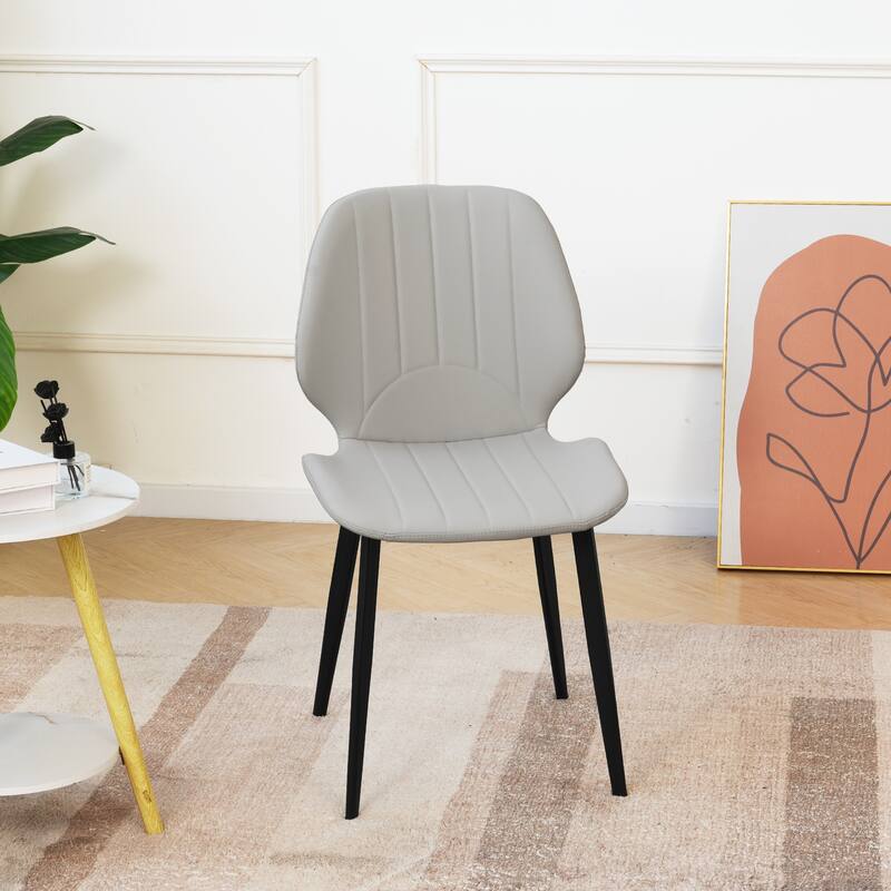 Modern Dining Chair Living Room Black Metal Leg Dining Chair, 4pcs