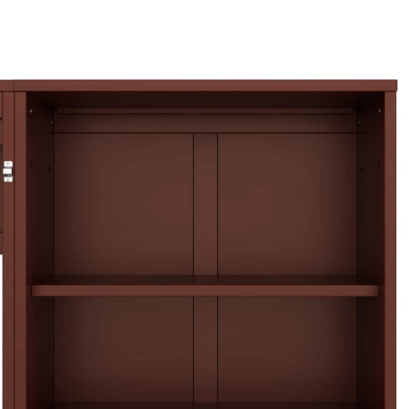 Queen Size Foldable Murphy Bed with Drawer and Adjustable Storage Compartments