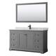 Option Dark Gray / White Carrara Marble Top / Matte Black