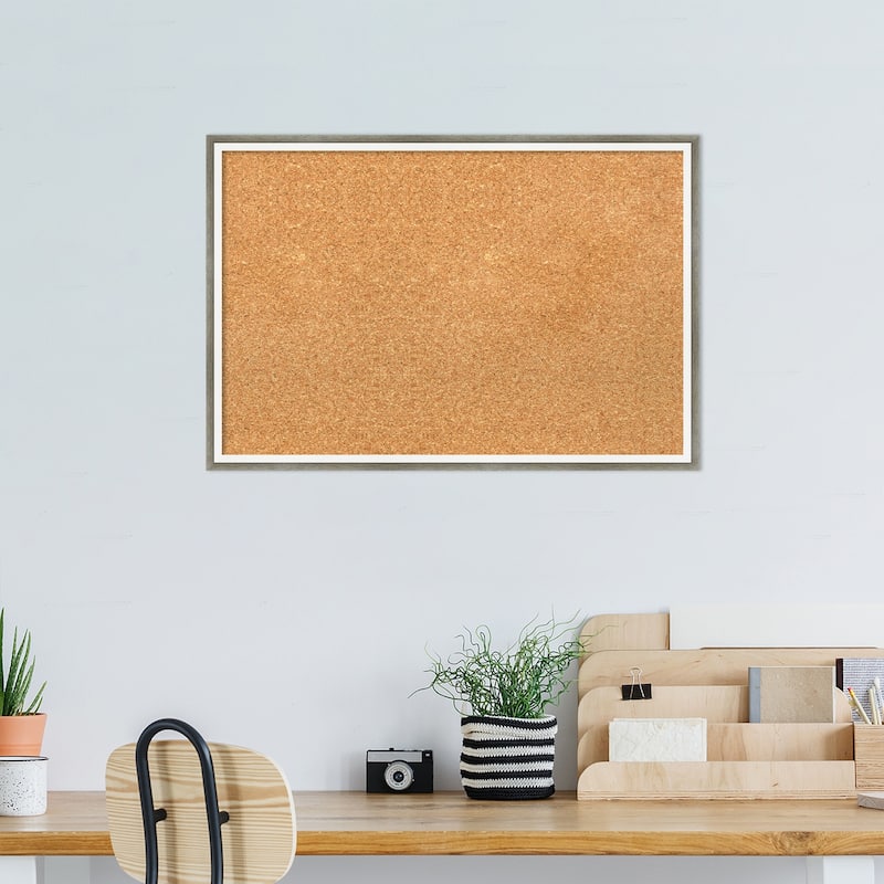 Lucie Wood Framed Natural Corkboard Bulletin Board