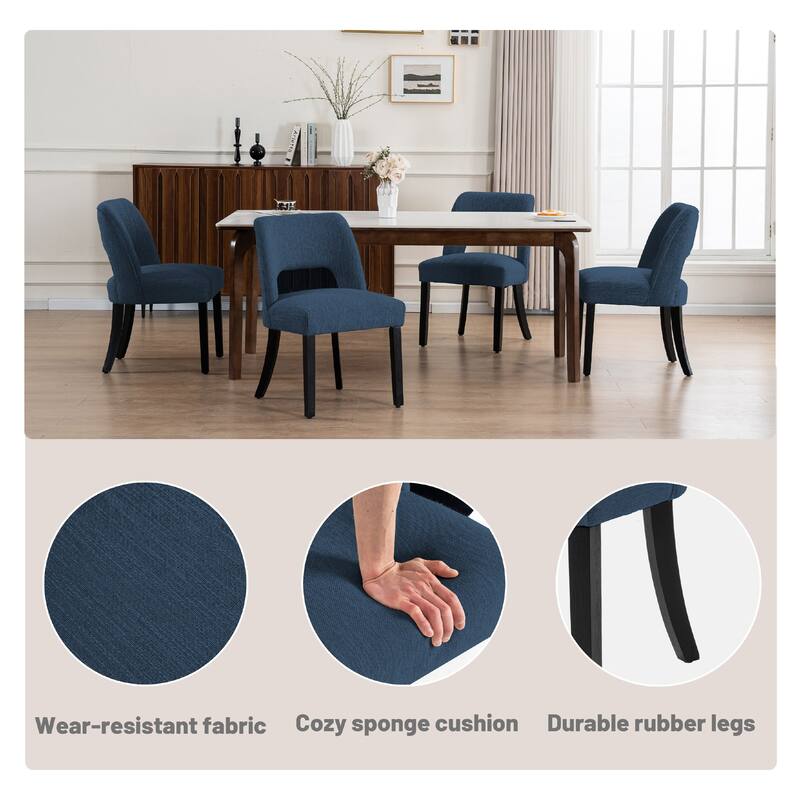 Set of 2/4/6 Modern Fabric Upholstered Dining Room Chair Kitchen Chairs with Wood legs