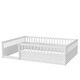 preview thumbnail 8 of 7, White Full Size Floor Bed Frame with Fence, Kids Beds Frame for Bedroom Playroom