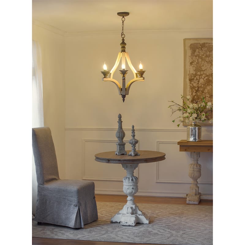 6 - Light Wood Chandelier