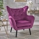 preview thumbnail 2 of 11, Purple Velvet Armchair Wingback Chairs Sofa Chair Accent Chairs Lazy Chair