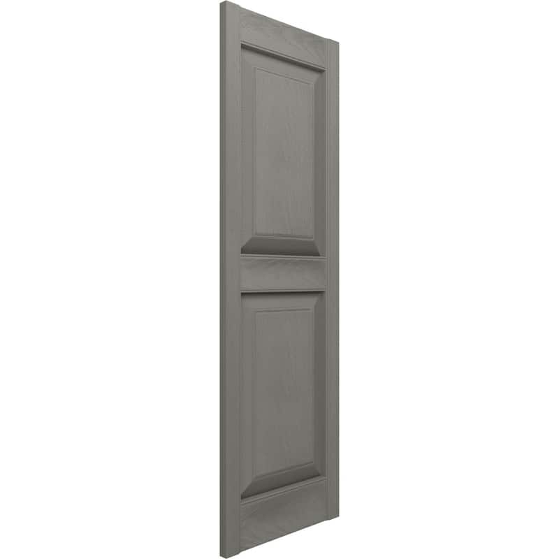 Lifetime Vinyl, Std. 2 Equal Panels, Raised Panel Shutters, (Pair)