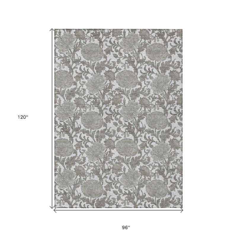 HomeRoots Floral Transitional Rectangle Outdoor Rug