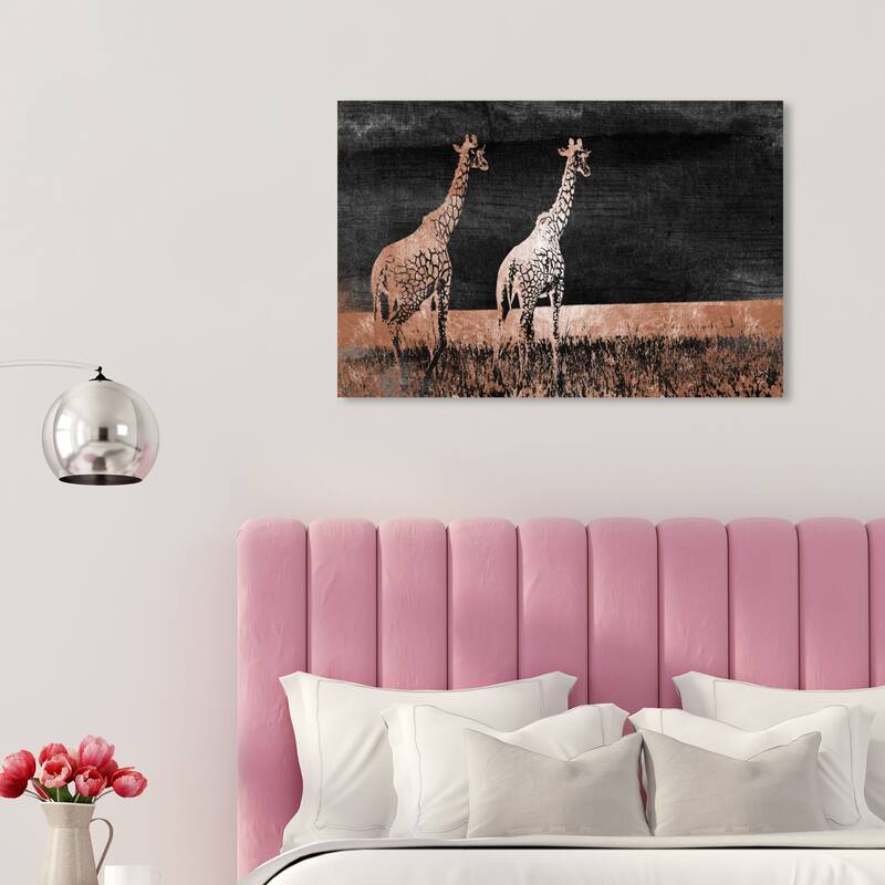 Wynwood Studio Canvas Animals Let's Take A Walk Copper Bronze and Copper Modern & Contemporary Wall Art Canvas Print - 30 x 20
