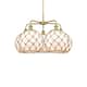 Option Brushed Brass / White Glass with Brown Rope