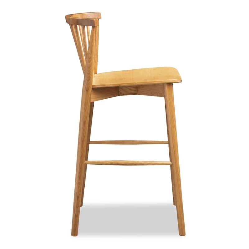 Poly & Bark Ligna Counter Stool - Solid Wood Frame