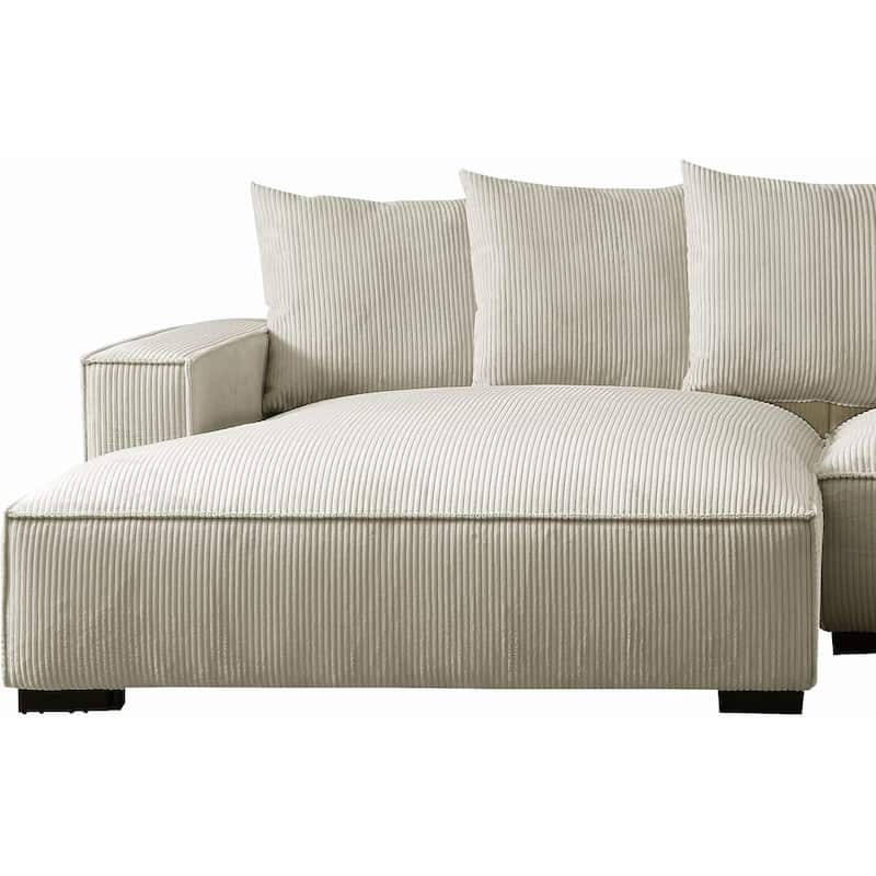 Transitional Luxe Upholstered Living Room Sectional 106.7 inch