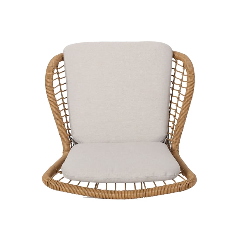 Wicker Club Chairs Set of 2, Patio Chair with Cushions, Metal Legs