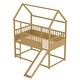 preview thumbnail 5 of 5, Twin over Twin House Bunk Bed Wooden Floor Bunk Bed with Slide