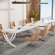 preview thumbnail 61 of 65, 6.5FT Conference Meeting Seminar Business Table Set for 8-12 Person (Set of 2) X-shaped legs-White