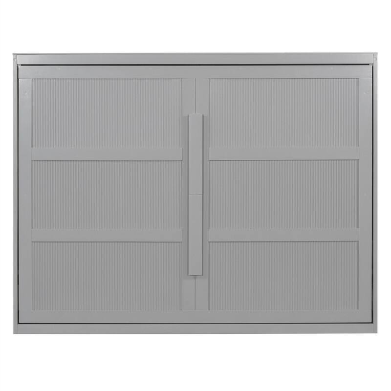 Queen Size Murphy Bed Wall Bed with LED Lights, Folding Murphy Bed Cabinet, Space Saving Design Murphy Chest Bed