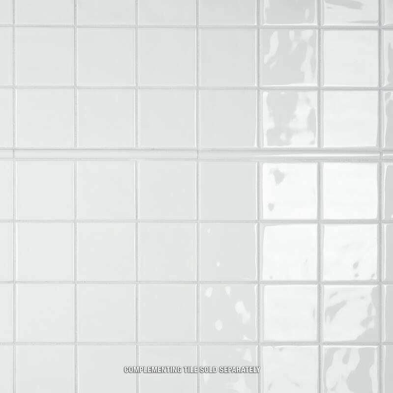 Merola Tile Twist Square White Ice 11-3/4" x 11-3/4" Ceramic Mosaic Tile