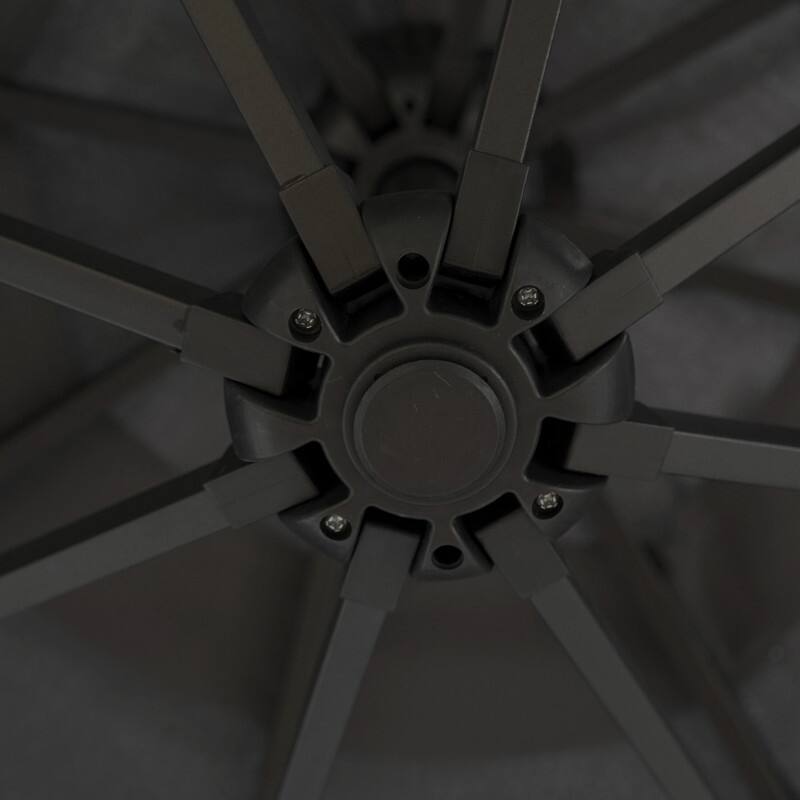 Willry Solar-Powered LED Offset Patio Umbrella with Easy Crank Lift, Tie Closure for Gardens, Balconies, Decks, Swimming pools