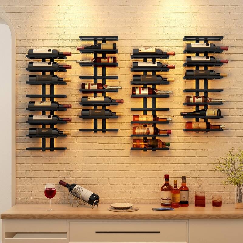 8 Tier Wall Mount Wine Rack - 10.83"D x 4.06"W x 28.23"H