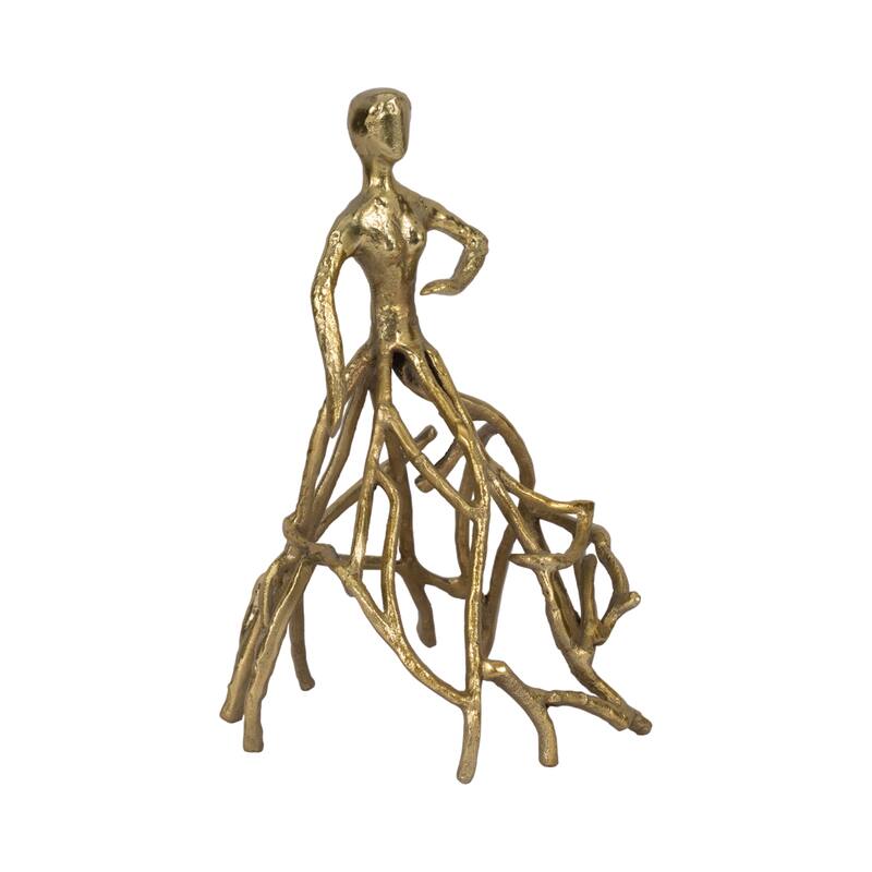 Sagebrook Home 14" Metal Hold Dancing Lady - 9" x 9" x 14"
