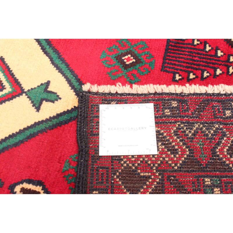 ECARPETGALLERY Hand-knotted Teimani Red Wool Rug - 2'9 x 4'9