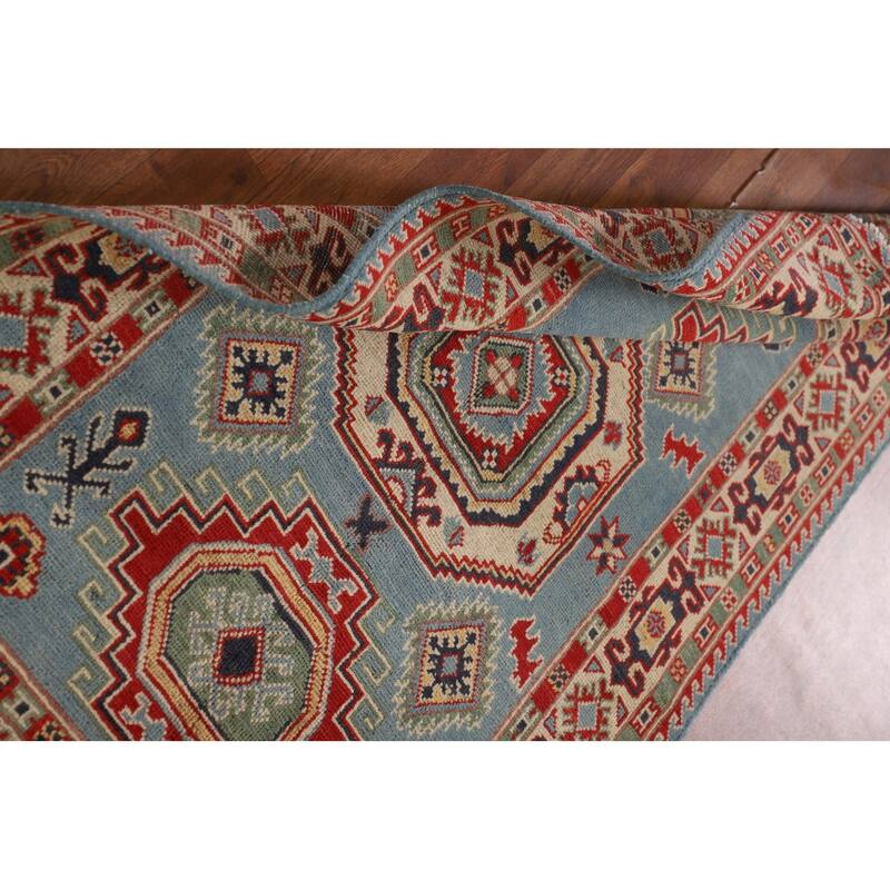 Light Blue Kazak Accent Rug Hand-Knotted Wool Carpet - 3'0"x 5'1"