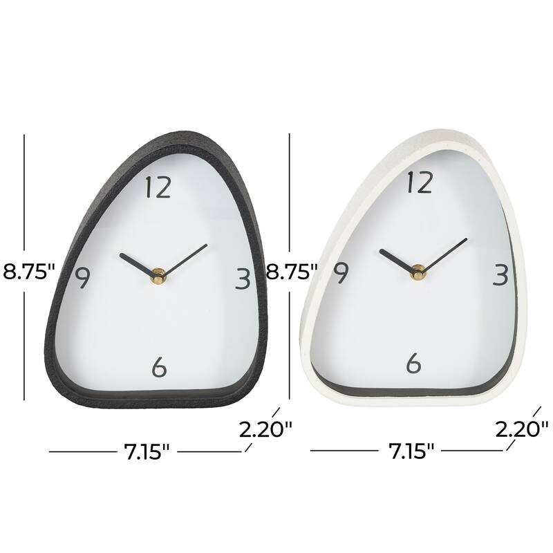 Metal Textured Clock with Gold Accents - Set of 2 Multi Colored - Roche River Decor