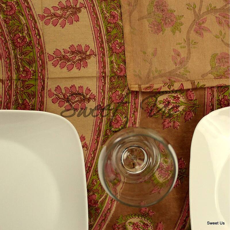 Cotton Artistic Classic Floral Vine Tablecloth Rectangle Collection