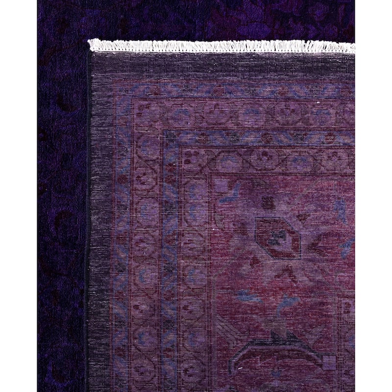 Overdyed One-of-a-Kind Hand-Knotted Area Rug - Purple - 12' 3" x 15' 4"