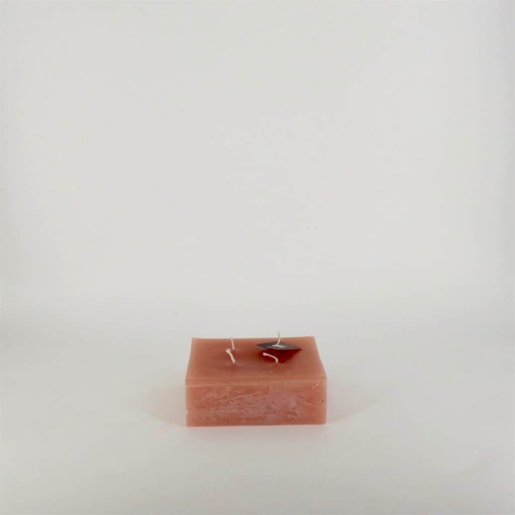 Square 1-Wick Candle 6" x 6" 2" Brique -ST - Brique