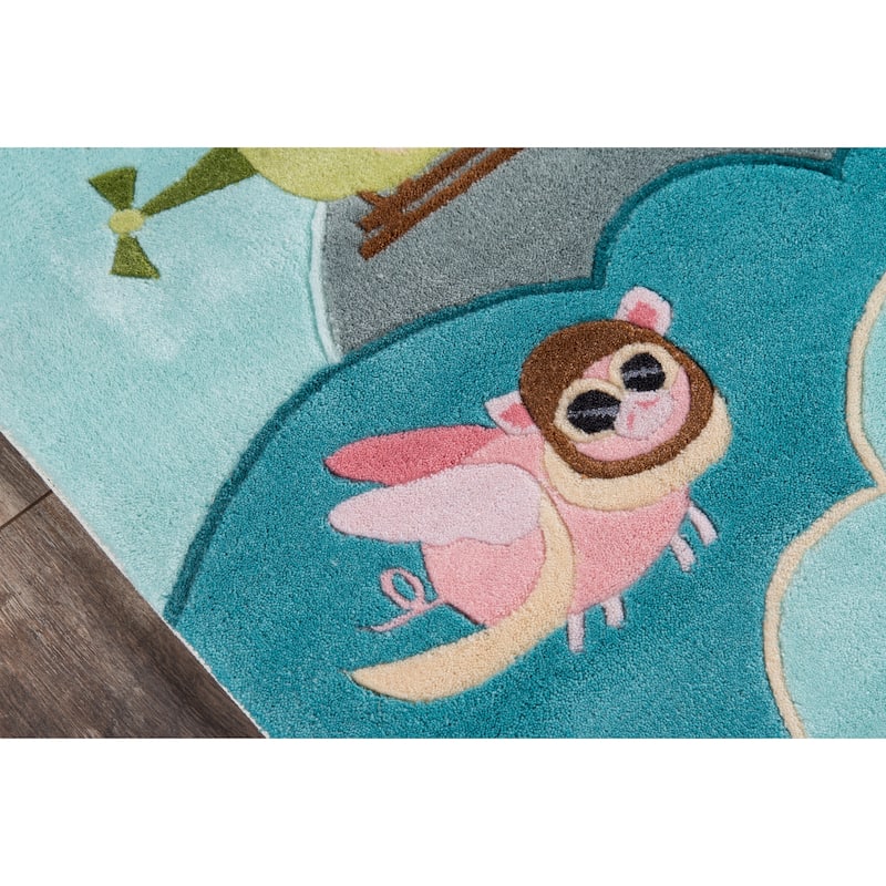 Momeni Lil Mo Whimsy Sky Aviator Hand-Tufted and Hand-Carved Rug