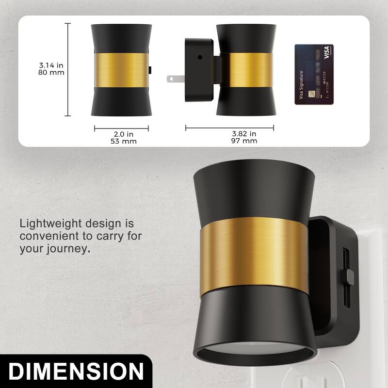 2-Pack Plug-in Night Light, Dusk to Dawn Sensor Wall Sconce, Up/Down Warm 3000K, Mini Decorative Light for Bedroom Hallway