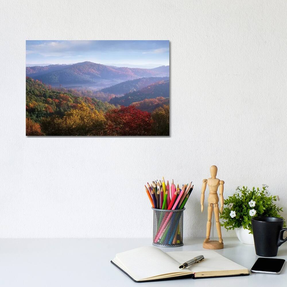 iCanvas "Autumn Deciduous Forest From The Blue Ridge Parkway, North Carolina" by Tim Fitzharris Canvas Print