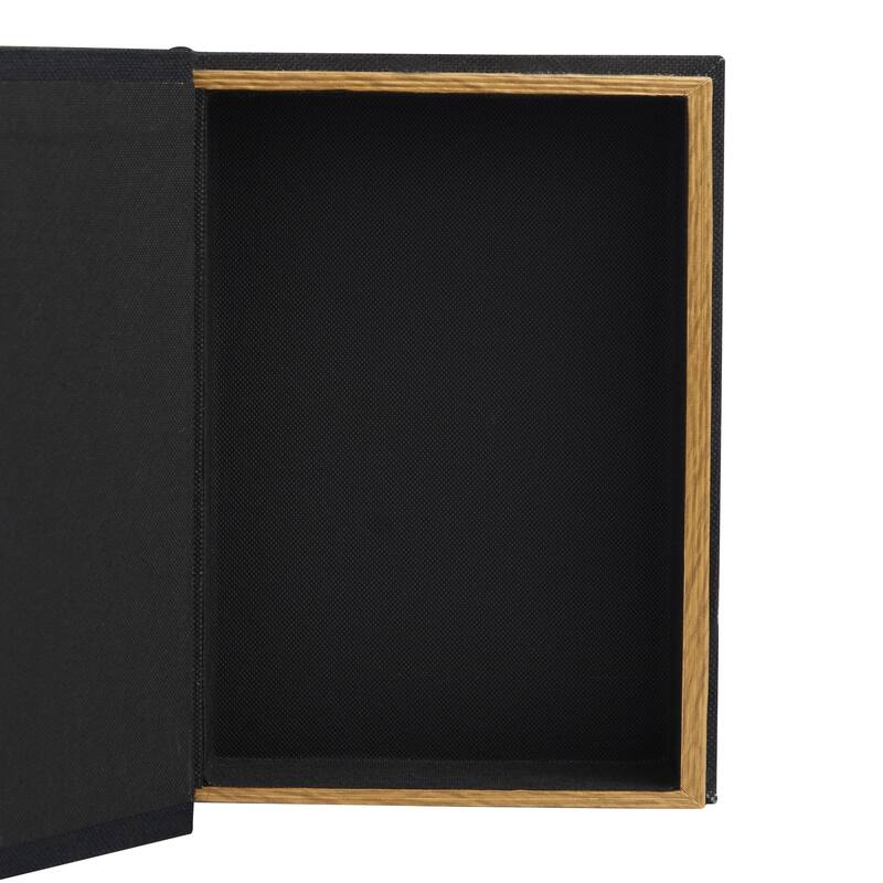 Faux Leather or Linen Fabric Book Storage Box - Set of 3 White, Beige, Black, Red or Light Gray - Roche River Decor