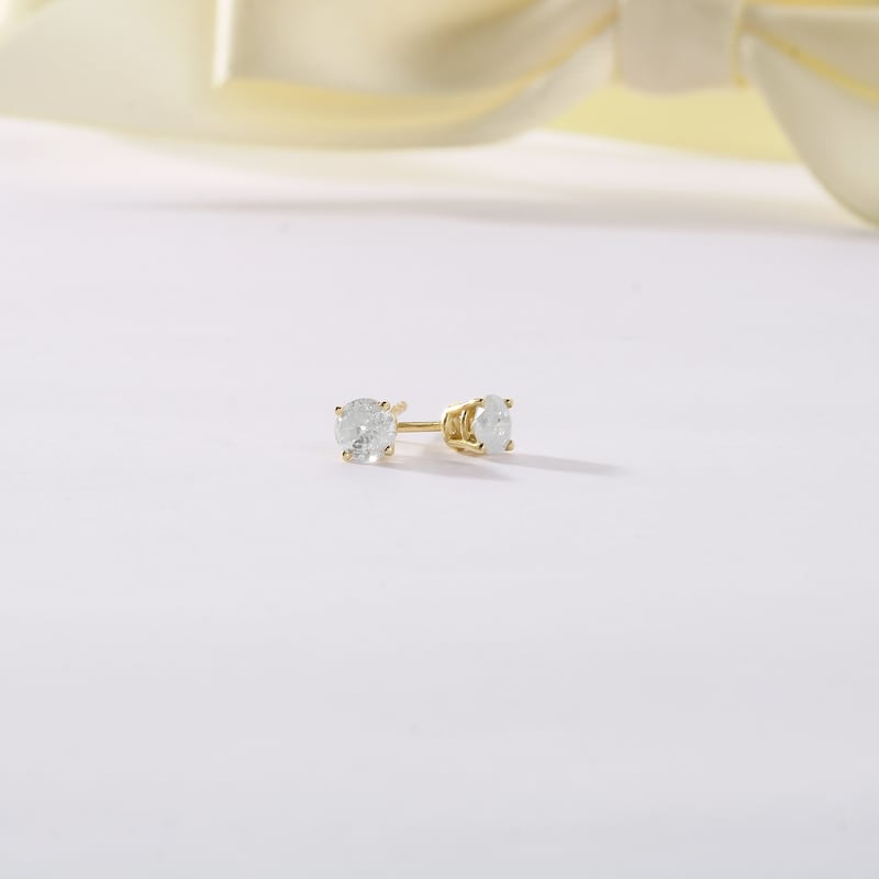 14k Gold 1/4ct TDW Diamond Solitaire Stud Earrings for Women - Yellow