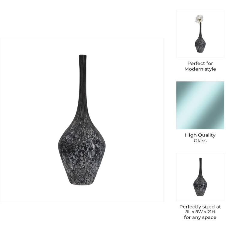 Glass Teardrop Silhouette Bottle - Gray