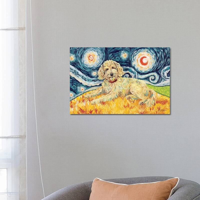 iCanvas "Doodle On A Starry Night Golden" by Gretchen Kish Serrano Canvas Print - 18x26x1.5
