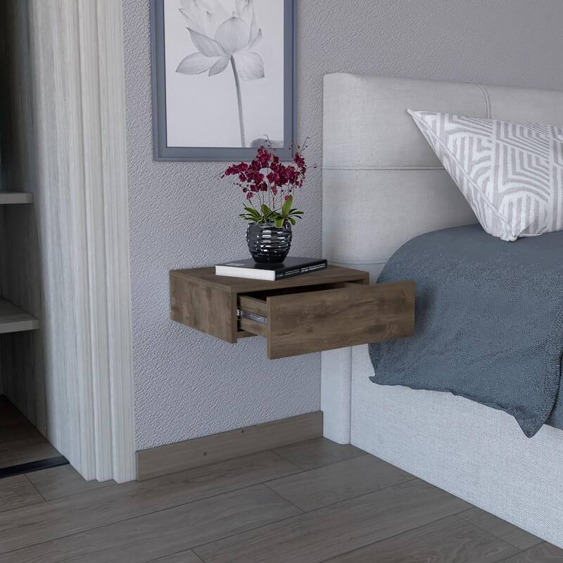 Milano Modern Floating Bedroom Nightstand with Storage Drawer