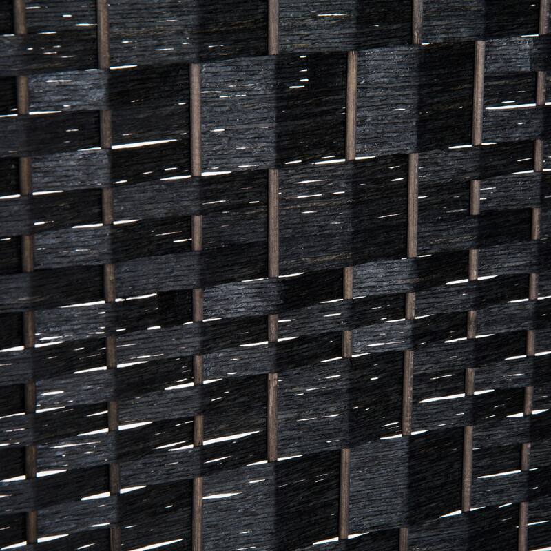 HomCom 6' Tall Wicker Weave Six Panel Room Divider Privacy Screen - Black Wood