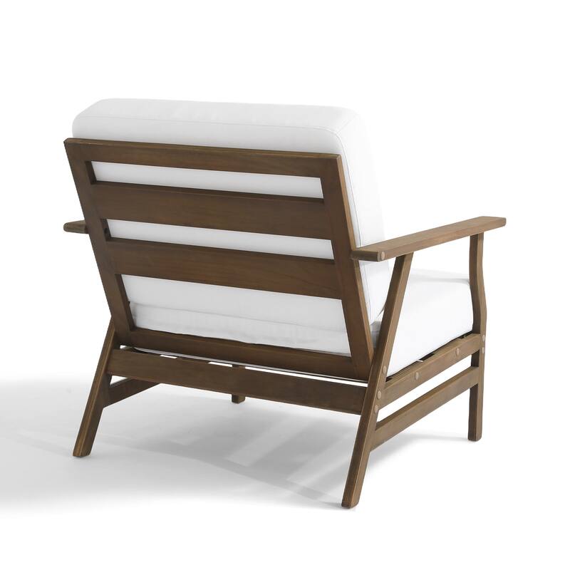 Jamie 2 Set 31" W Outdoor Acacia Wood Club Chairs with Cushions