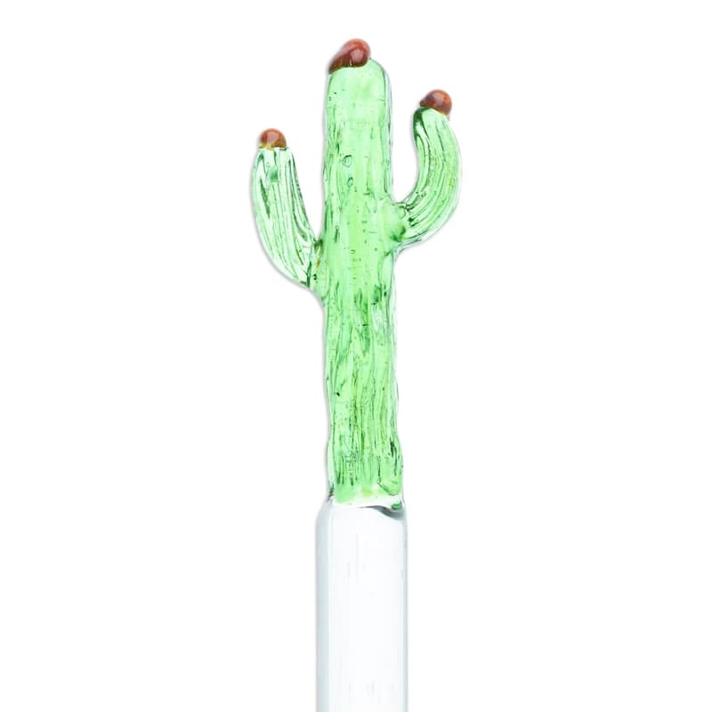 Novica Handmade Celebration Cactus Recycled Glass Cocktail Stirrer