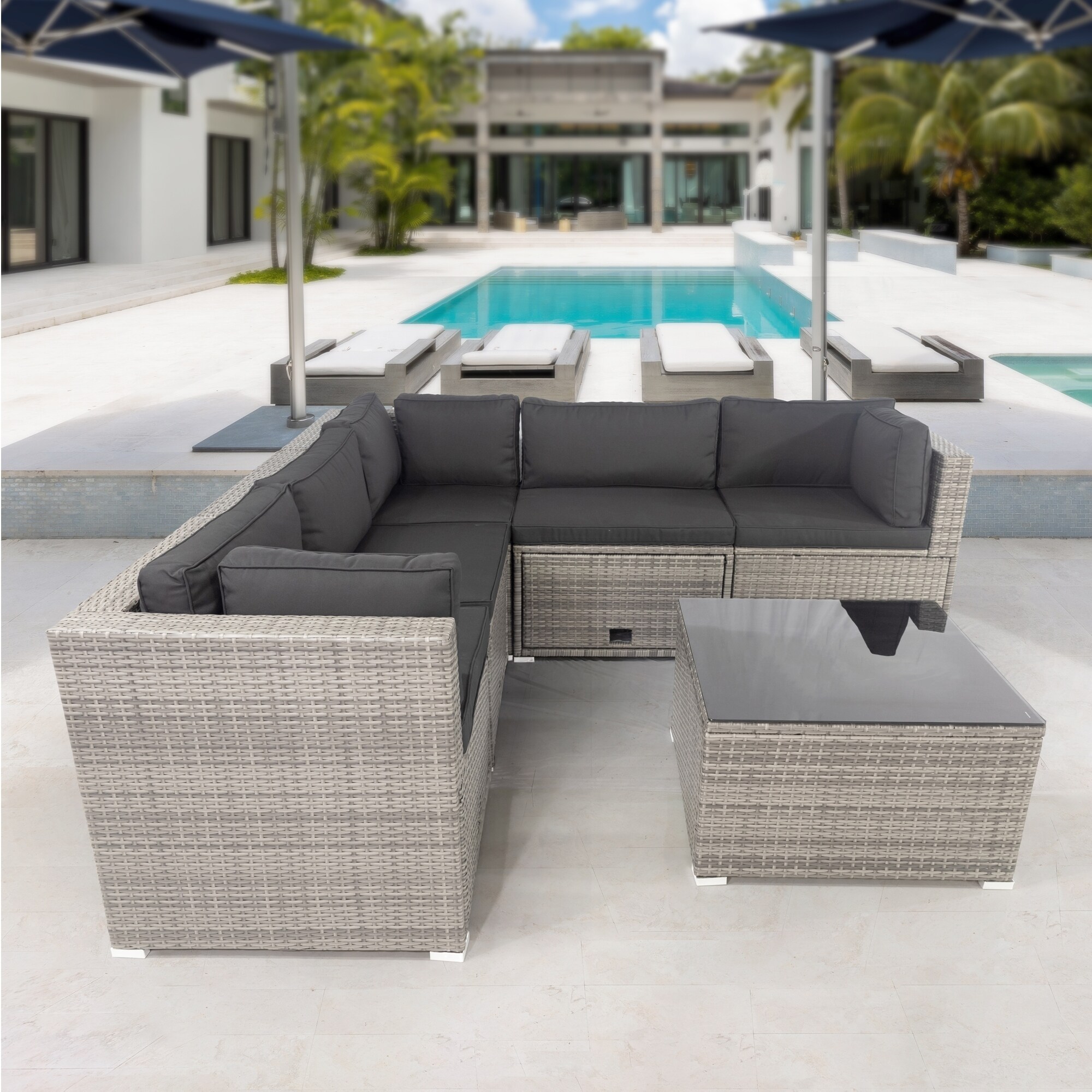 Grey best sale rattan garden
