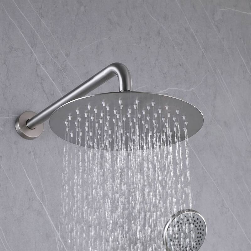 Wall Mount Shower Faucet with Hand Shower 9.84 Inch Shower System with Pressure Balance Valve