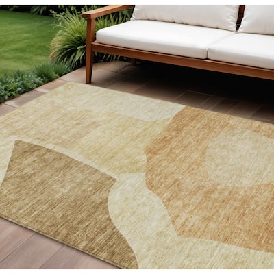 HomeRoots Abstract Transitional Rectangle Outdoor Rug