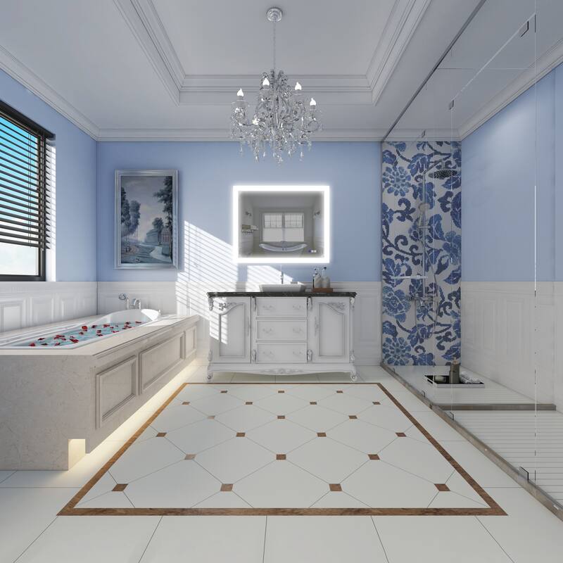 Bathroom Wall Mounted Frameless LED Mirror Super Bright Light With Anti-Fog (Horizontal/Vertical)