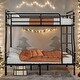 preview thumbnail 1 of 13, Convertible Design Full XL over Queen Metal Bunk Bed,Black Black