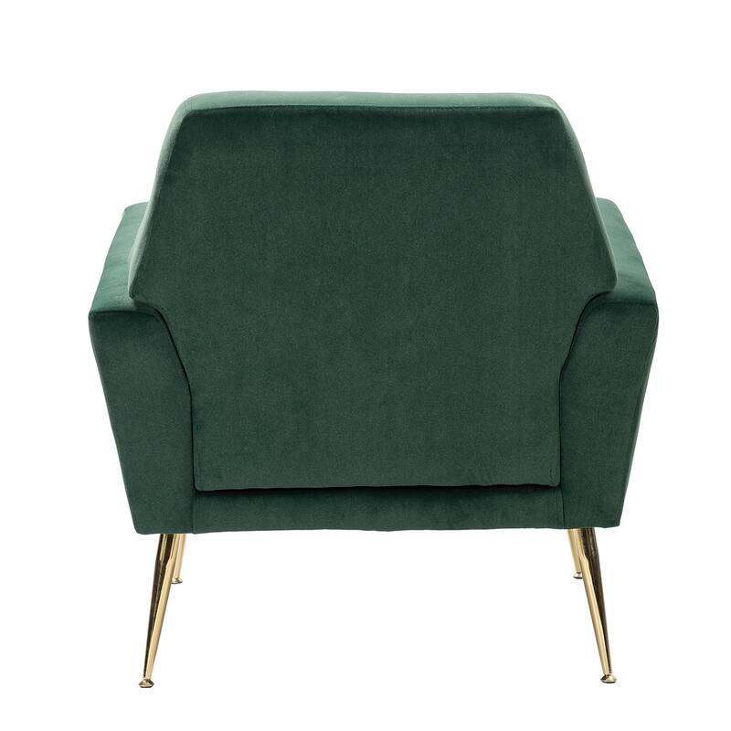 Lilia Contemporary Velvet Upholstered Tufted Back Armchair with Metal Golden legs Set of 2 by HULALA HOME