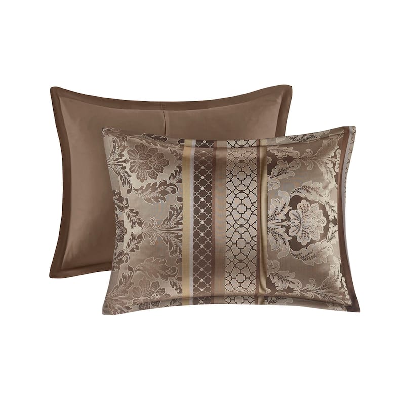 Madison Park Bellagio Brown Gold 7-piece Jacquard Comforter Set