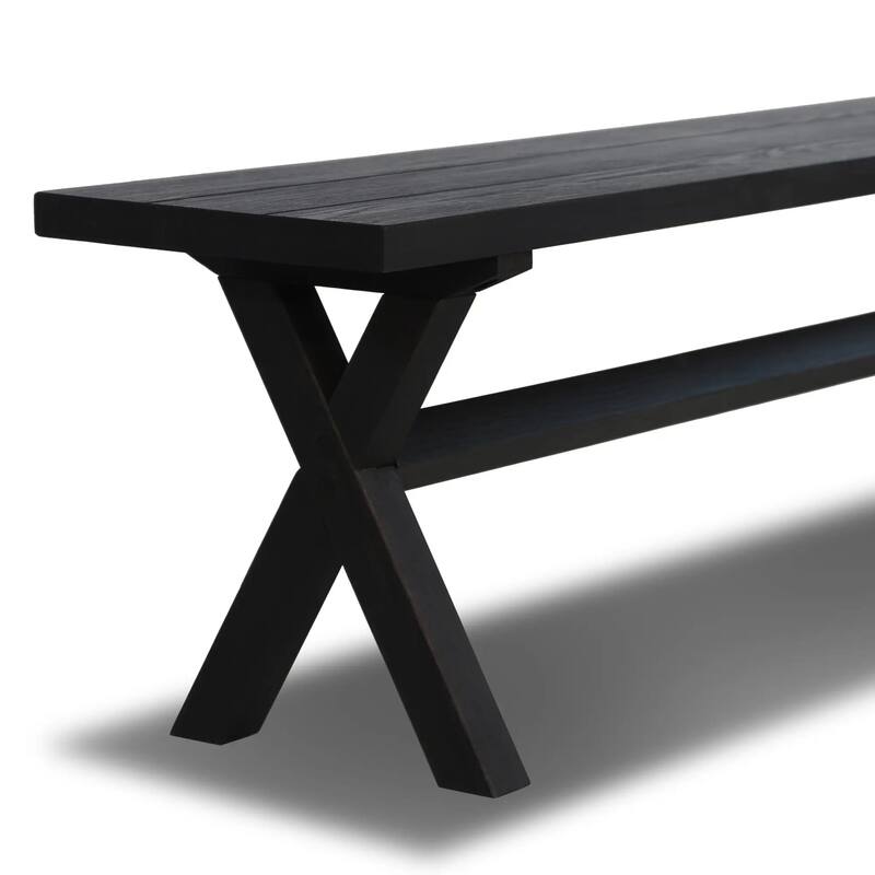 Cascais Solid Wood Bench with Trestle Base