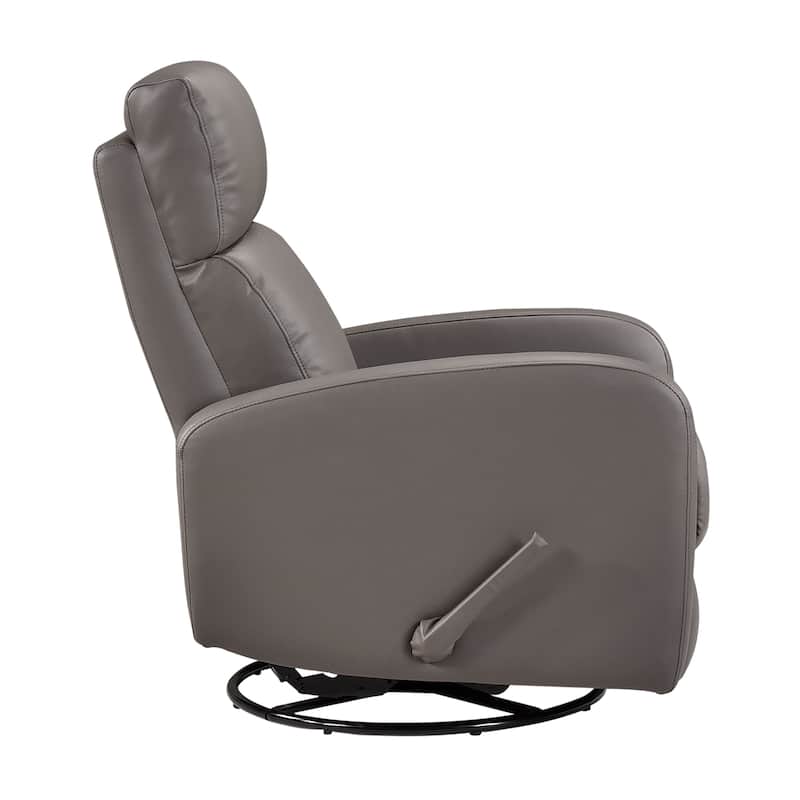 Creek 31.5" Leather Manual Swivel Glider Recliner - 360-Degree Swivel